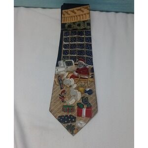 Spencer & Lowe Silk Christmas Tie Santa Claus NeckTie Novelty Santa Tie